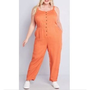 Modcloth orange jumpsuit 1x. Make an offer!